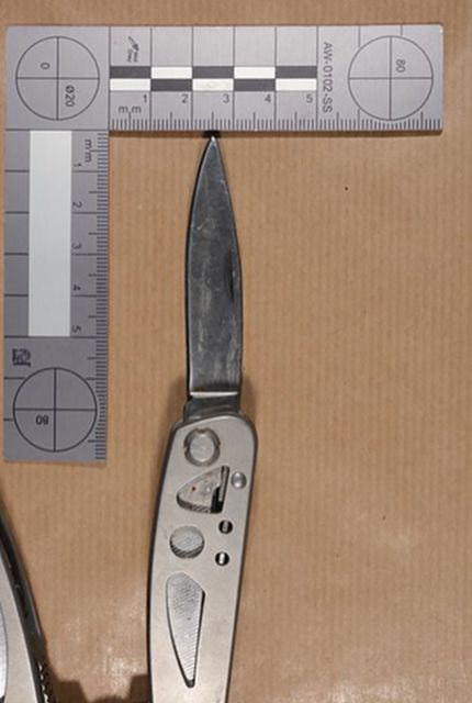 The knife which the teenager used to stab two teachers and a fellow pupil (Crown Prosecution Service/PA)