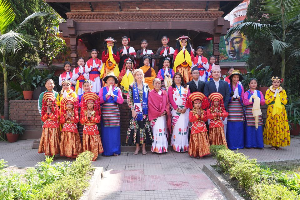 The Duchess of Edinburgh visited Maiti Nepal in Kathmandu, an organisation dedicated to supporting survivors of human trafficking, sexual exploitation and gender-based violence (Yui Mok/PA)