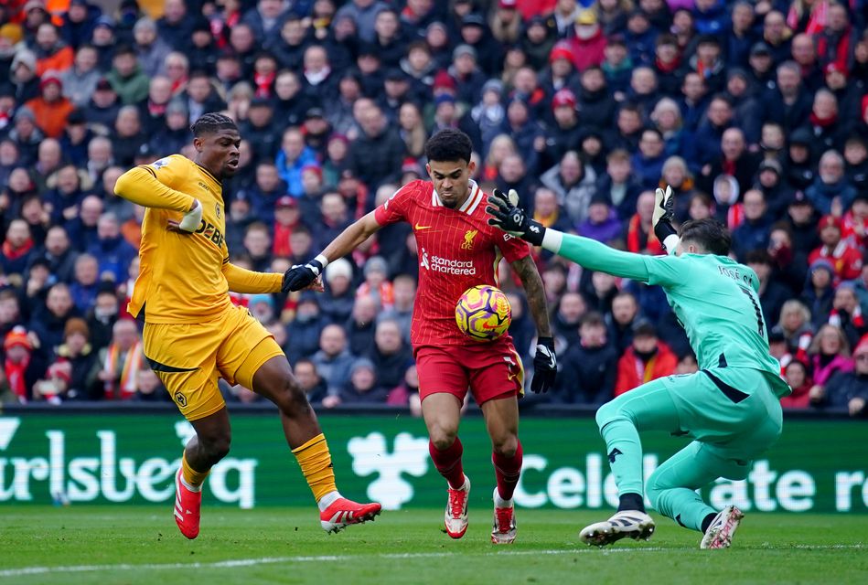 Luis Diaz put Liverpool ahead (Peter Byrne/PA)