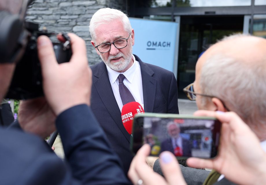 Omagh bomb inquiry first hearing begins at Strule Art Centre on Omagh town centre. Solicitor John McBurney, who is representing some of the victims and families, talks to the press outside the Strule Arts Centre. Picture by Jonathan Porter/PressEye