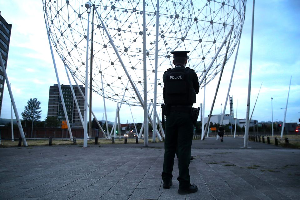 Trouble flares between young people and police in south Belfast with petrol bombs and paint being thrown. 
Photograph by Declan Roughan / Press Eye