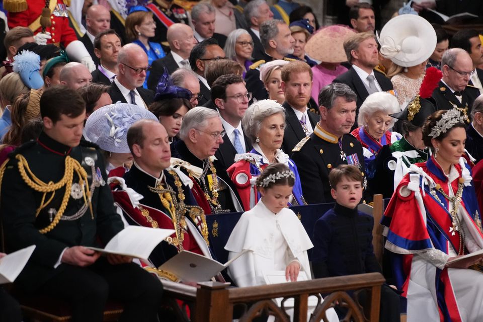 William and Harry sat apart for the King’s coronation last year (Victoria Jones/PA)