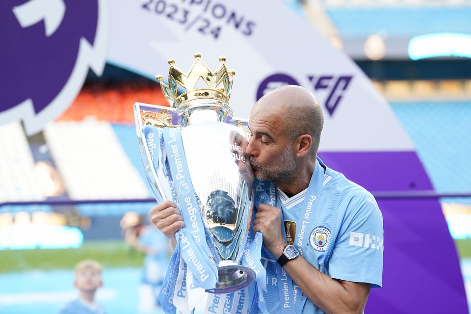 Guardiola has won 18 trophies, including six Premier League titles, with City (Martin Rickett/PA)