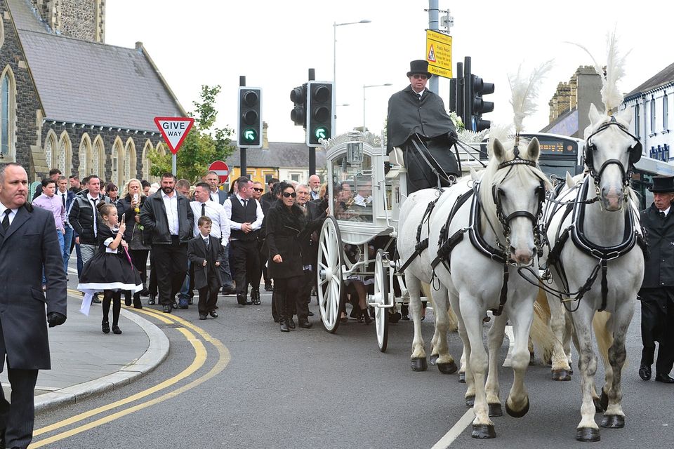 Funeral for 'Queen of Travellers' Violet Crumlish in Lurgan, Co. Armagh. Picture By: Arthur Allison.
