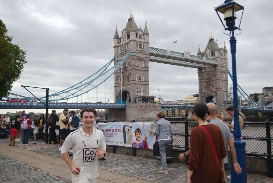 Tom Dunn ran past key London landmarks such as Tower Bridge (Nick Dunn/PA)