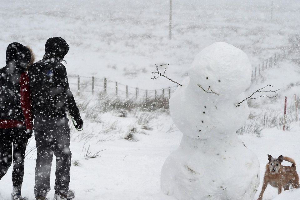 Pacemaker Press 08/12/2017
A Snow Man on Divis Mountain in Co Antrim  , as heavy snow falls across  Northern Ireland on Friday morning, leaving difficult driving conditions for motorists and some schools closed.
Pic Colm Lenaghan/ Pacemaker