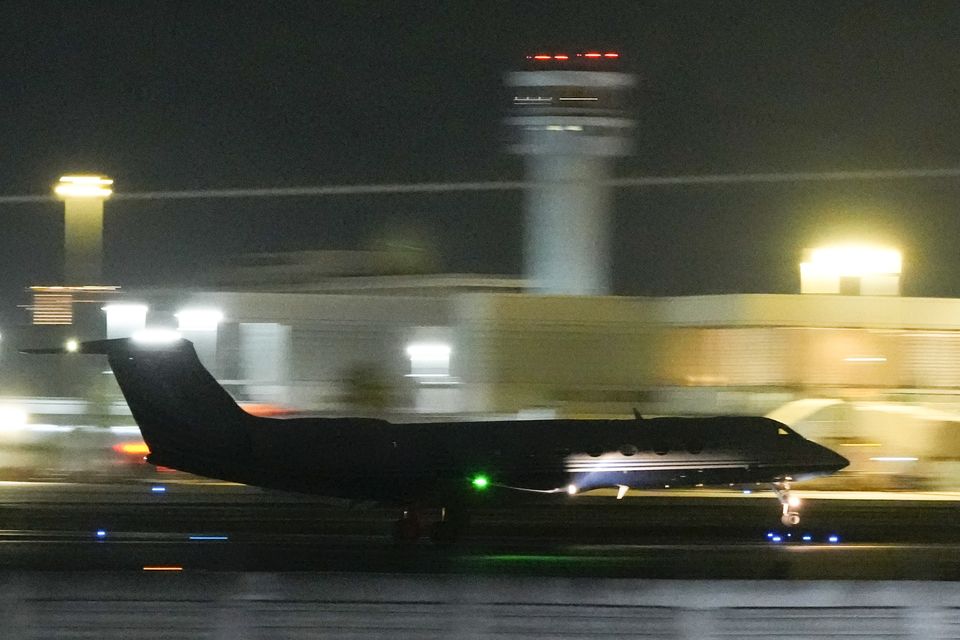 A plane carrying Mr Duterte took-off from Manila on Tuesday (Aaron Favila/AP)