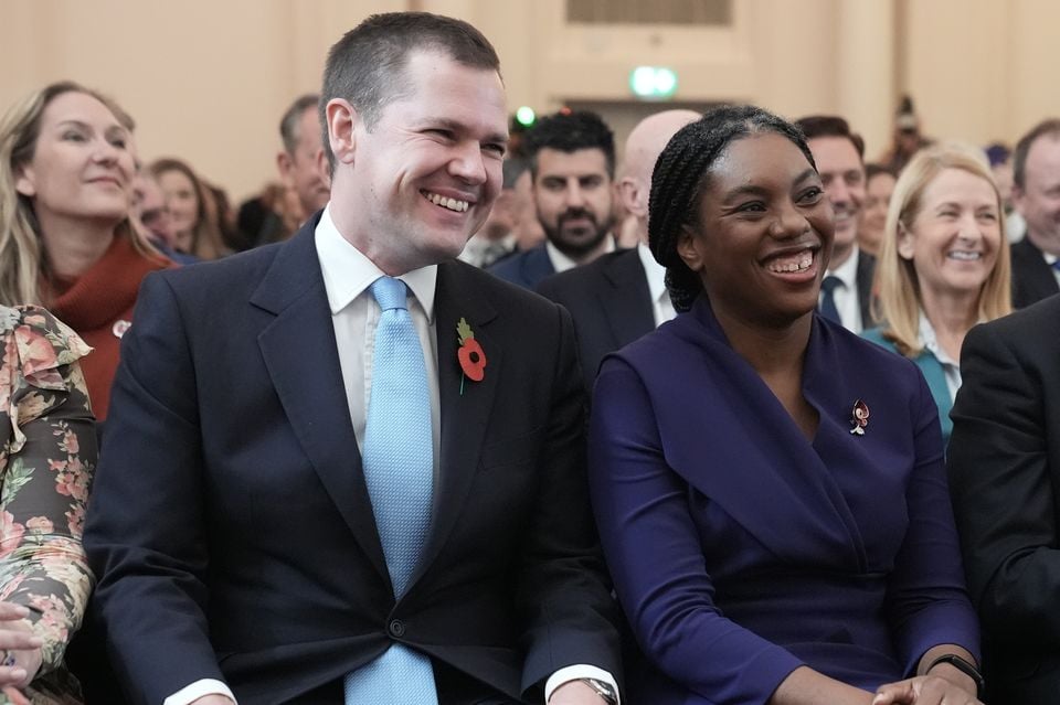 Kemi Badenoch with Robert Jenrick before she was announced as Conservative Party leader in November (Stefan Rousseau/PA)