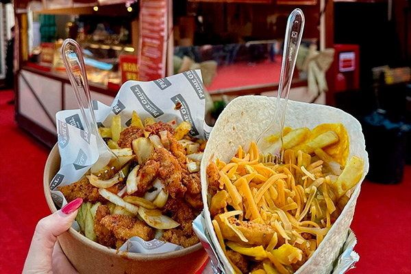 Street food at Winterfest in Glasgow city centre.