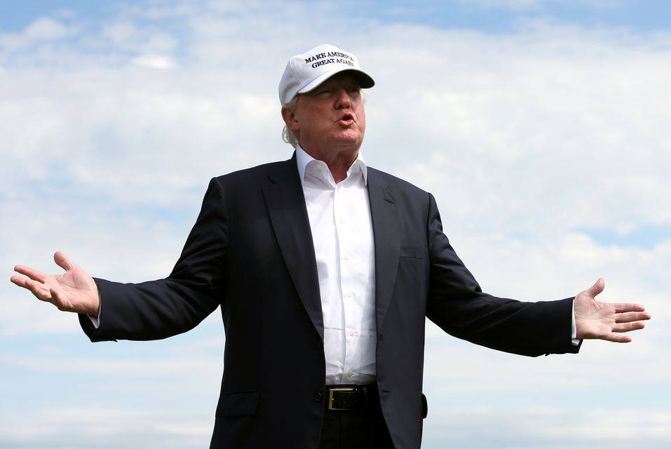 Donald Trump on the 13th tee at the Trump International Golf Links at Balmedie (Andrew Milligan/PA)