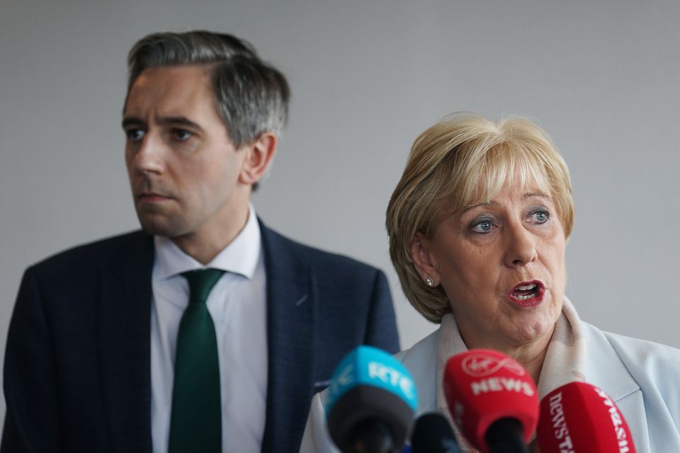 Taoiseach Simon Harris and Social Protection Minister Heather Humphreys (Brian Lawless/PA)