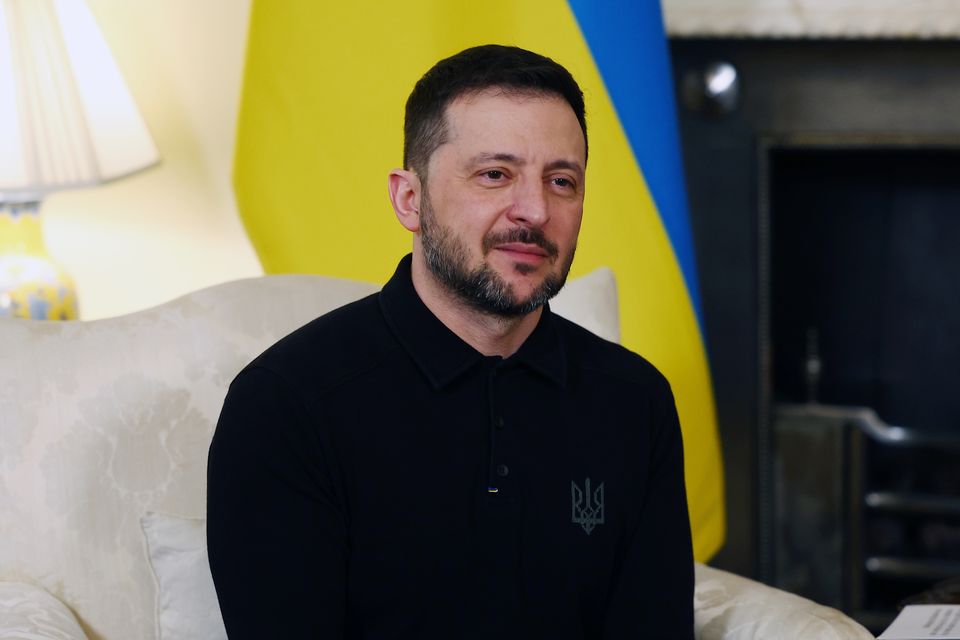 Ukrainian President Volodymyr Zelensky during his bilateral meeting at 10 Downing Street, London, with Prime Minister Sir Keir Starmer on Saturday (Peter Nicholls/PA)