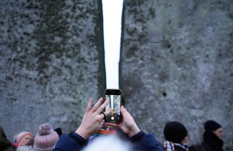 The ancient and the modern met at Stonehenge (Andrew Matthews/PA)