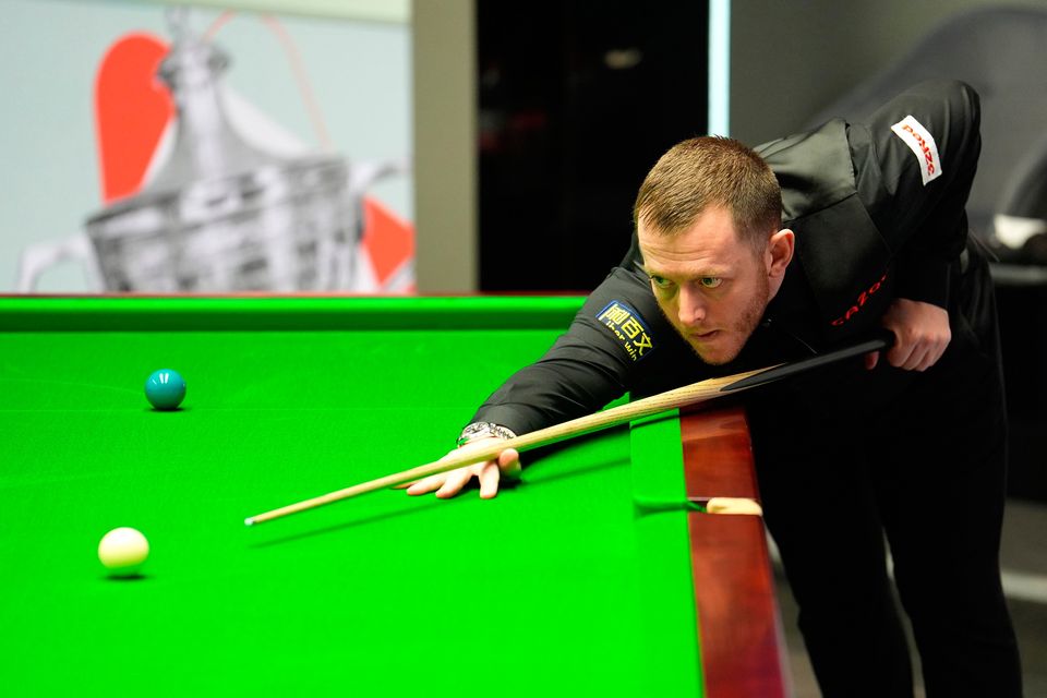 Mark Allen at the Crucible during his first round clash with Robbie Williams